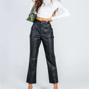Faux leather high waist ankle pant by Princess Polly size 4